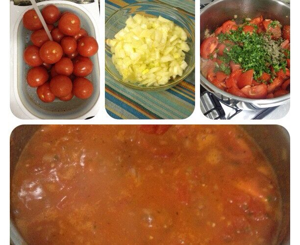 CookBebê: Molho de Tomate Natural e Salada de Macarrão com Kani
