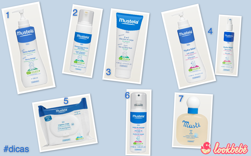 Alguns produtos da Mustela