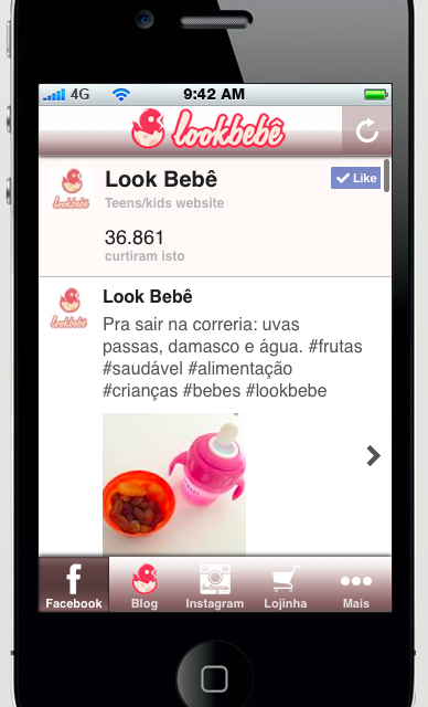 Aplicativo do LookBebê disponível na App Store