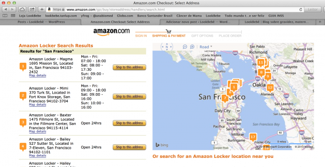escolher o amazon locker mais próximo