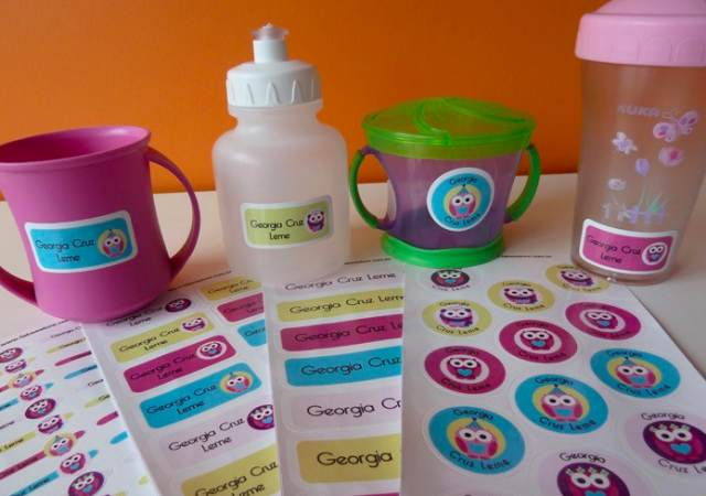 Etiquetas personalizadas para material escolar