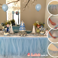 Saia de Tule para mesa de festa